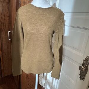 VINCE fitted, olive green cashmere/light wool Sweater